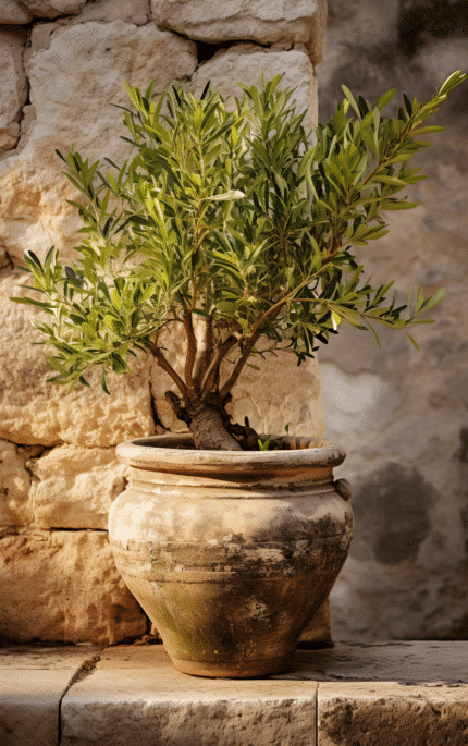Olive Tree in a Rustic Pot II