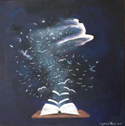 Flying words - Litografi (37x37cm)